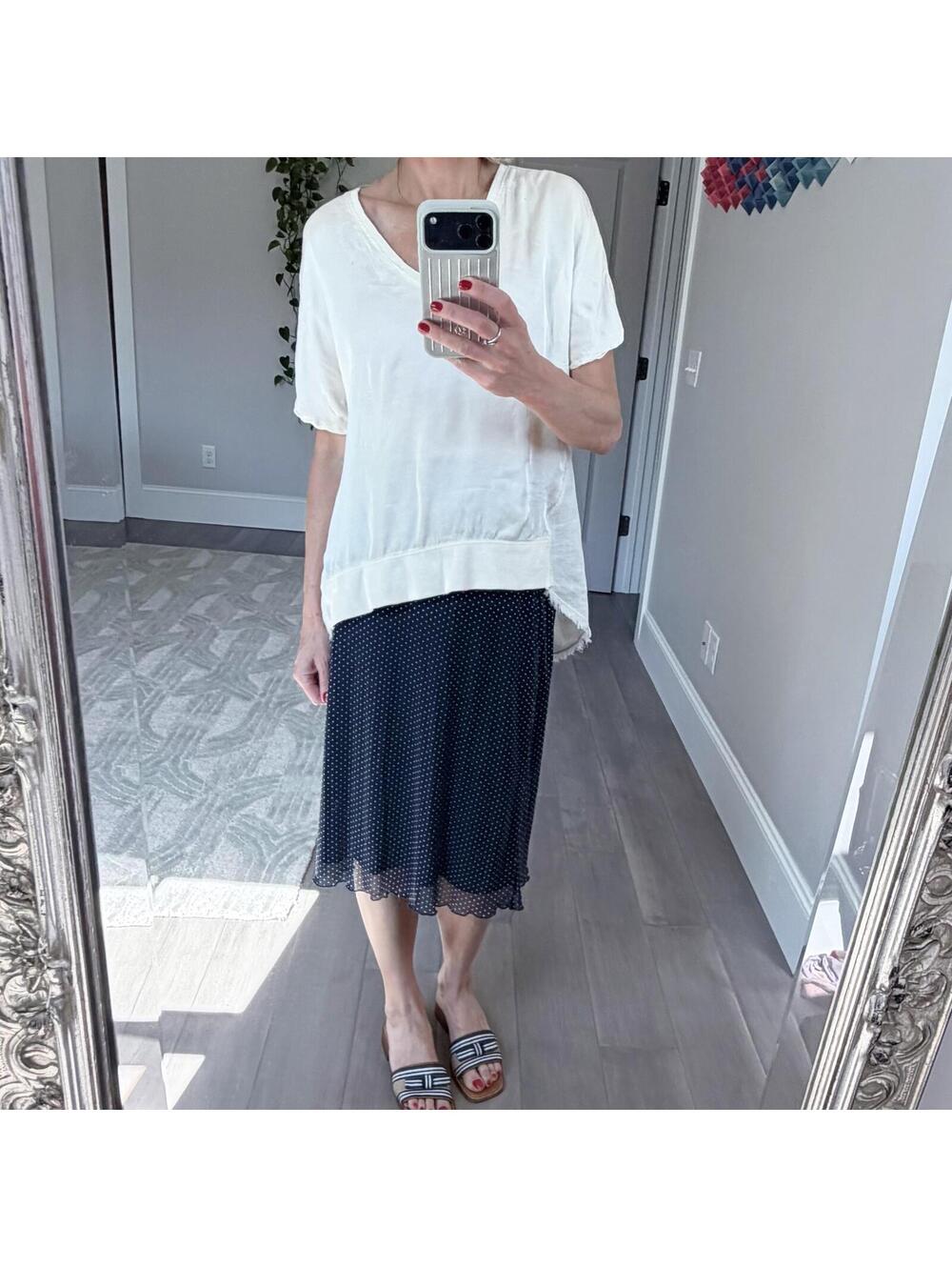 XCVI Women's Linen Blend Short Sleeve Top Size S